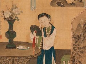 Courtly Lady Looks In The Mirror Courtly Lady Looks In The Mirror