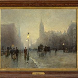 New York Street Scene, Evening by Alessandro Guaccimanni