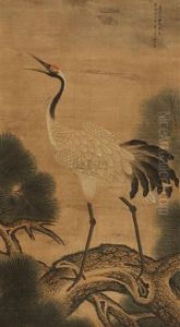 Crane And Pine Tree by Guan Si
