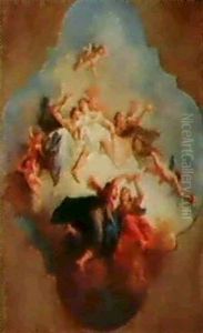 Allegoria Con Divinita Dell' Olimpo (bozzetto Per Soffitto) by Jacopo Guarana