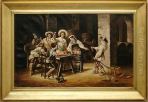 Pub Scene Interior by Guerrino Guardabassi