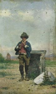 The Young Piper by Guerrino Guardabassi