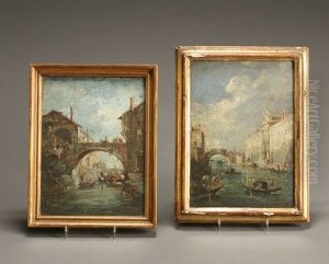 Venetian View With The Rio Dei Mendicanti And A Venetian Bridge With Figures: Two Works by Francesco Guardi