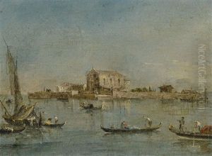 The Island Of San Cristoforo In The Venetian Lagoon by Francesco Guardi