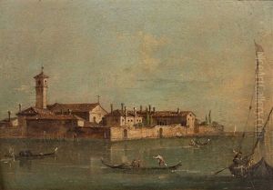 Vue De La Lagune Avec L'ile Du Lazaret by Giacomo Guardi