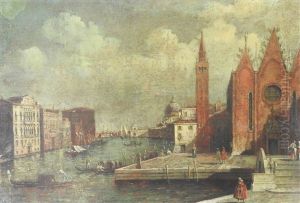 A Pair Of Venetian Scenes by Giacomo Guardi
