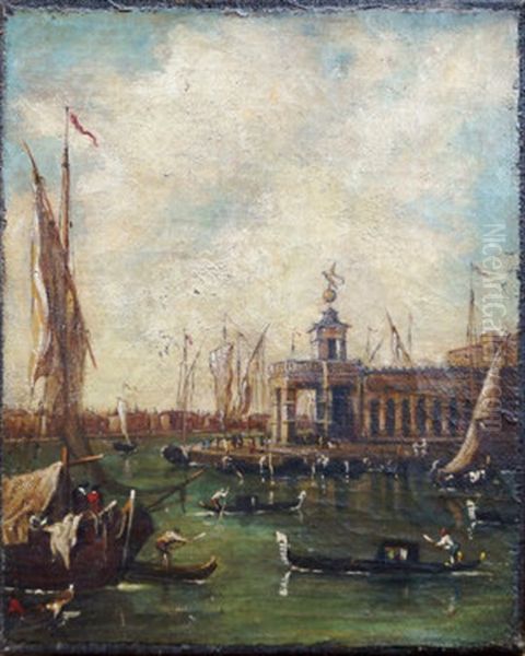 View Of The Entrance To The Grand Canal With The Church Of Santa Maria Della Salute, Venice by Giacomo Guardi