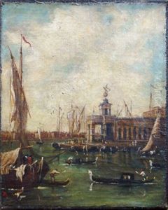 View Of The Entrance To The Grand Canal With The Church Of Santa Maria Della Salute, Venice by Giacomo Guardi