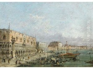 The Doge's Palace And The Molo, Venice by Giacomo Guardi