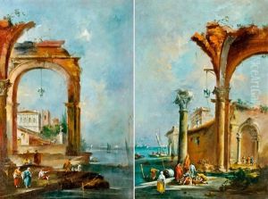 Capriccio, I - Ii (pair) by Giacomo Guardi