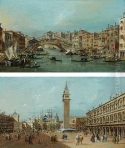 Le Pont Du Rialto (+ La Place Saint-marc; Pair) by Giacomo Guardi