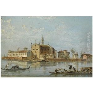 Venice, A View Of The Island Of Sant Angelo Della Polvere by Giacomo Guardi