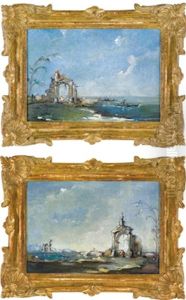 Architekturcapricci Aus Der Lagune Von Venedig - Coppia Di Capricci Veneziani (pair)