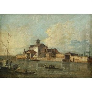 A View Of The Venetian Lagoon With The Island Of San Jacopo Di Paludo by Giacomo Guardi