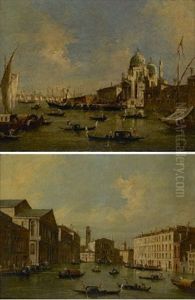 Venice, View Of The Grand Canal (+ Venice, View Of Santa Maria Della Salute; 2 Works) by Giacomo Guardi