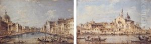 Venice, The Grand Canal With San Simeone Piccolo Facing Santa Lucia And The Scalzi by Giacomo Guardi
