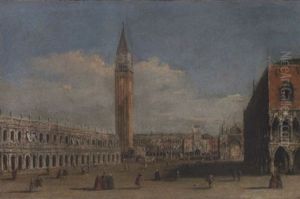 The Piazetta, Venice, Looking Towards St. Mark's Square by Giacomo Guardi