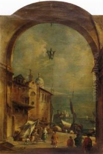 Hafenszene In Venedig by Giacomo Guardi