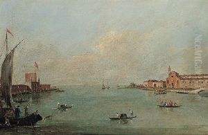 Venice, A View Of The Porto Di Lido With The Forte Di Sant'andrea And The Church Of San Niccolo