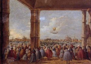 The Ascent Of The Montgolfier Balloon Over Venice