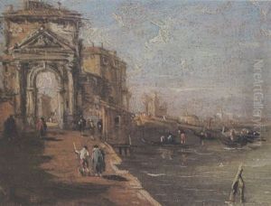Capriccio Con Arco In Rovina E Porto Di Mare by Giacomo Guardi