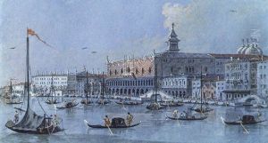 View Of The Riva Degli Schiavoni, Venice, With The Doge's Palace And The Piazetta San Marco by Giacomo Guardi
