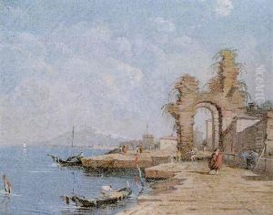 A Capriccio View Of The Lagoon With Figures