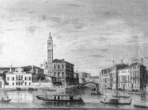 Venice: A View Of The Palazzo Labia As Seen From The Grand Canal by Giacomo Guardi