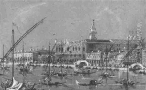 The Doge's Palace, Venice, From The Bacino - view 1
