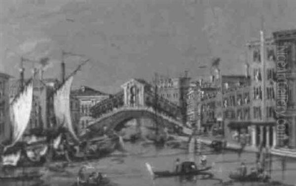 The Grand Canal, Venice, With The Rialto Bridge - view 1