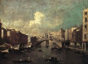 Venice The Rialto Bridge Seen From The Grand Canal by Giacomo Guardi