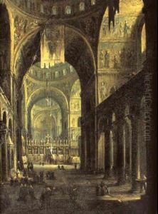 Interieur De La Basilique Saint-marc by Giacomo Guardi