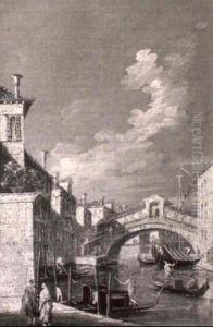 Der Canal Grande Mit Der Rialtobrucke by Giacomo Guardi