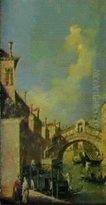 Der Canal Grande Mit Der Rialto-brucke by Giacomo Guardi