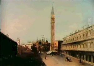 Veduta Di Piazza San Marco Verso La Basilica  Veduta Di San Pietro Di Castello by Giacomo Guardi