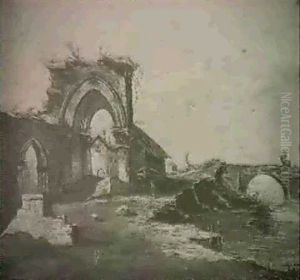 A Capriccio View Of Ruins by Giacomo Guardi