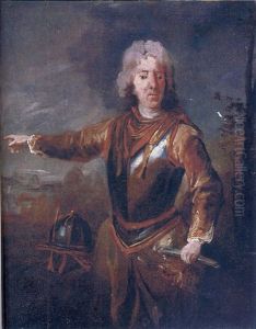 Portrait Of Field Marshall Johannes Matthias Von Der Schulenberg In A Breastplate, In A Landscape