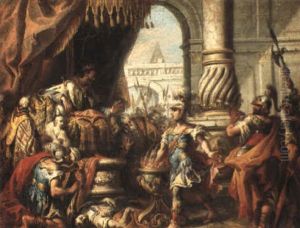 Mucius Scaevola Before Lars Porsena by Giovanni Antonio Guardi
