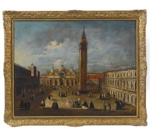 La Place Saint Marc A Venise Vers La Basilique Et Le Campanile by Niccolo Guardi