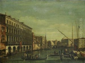 The Grand Canal From The Palazzo Foscari To The Church Of The Carita, Venice by Niccolo Guardi