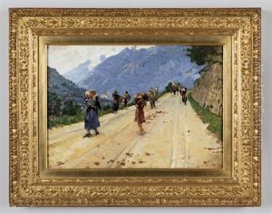 Strada Di Montagna Con Viandanti
