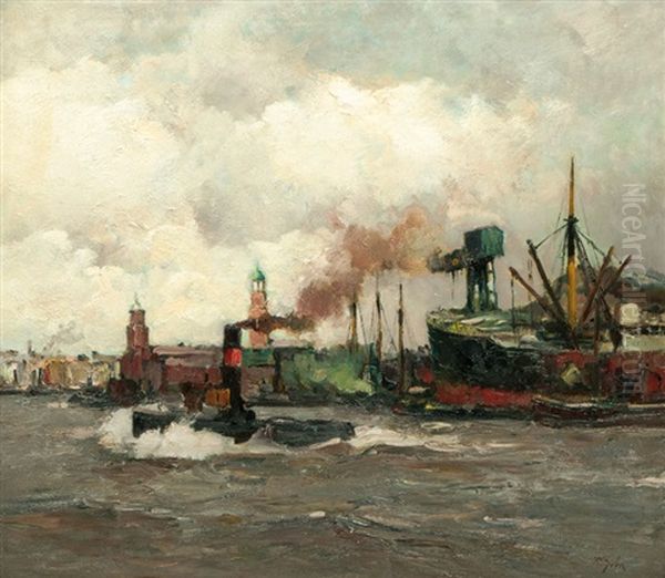 Tug-boat In The Port Of Hamburg - view 1