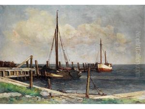 Fischerboote Am Ufer by Rudolf Anton Guba