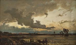 Landskap Med Innsjo by Hans Frederick Gude