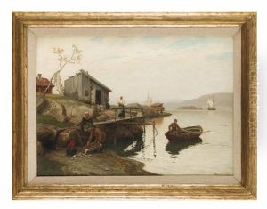 Ruckkehr Der Fischer by Hans Frederick Gude