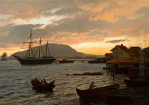 Sommernatt I Drobak by Hans Frederick Gude