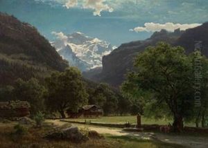 Nottealleen Ved Interlaken Med Die Jungfrau I Bakgrunnen