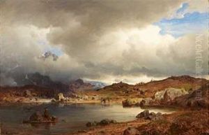 Rensdyr Ved Fjellvann
