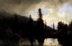 Skogstjern by Hans Frederick Gude