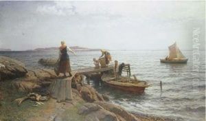 Morning By The Coast by Hans Frederick Gude